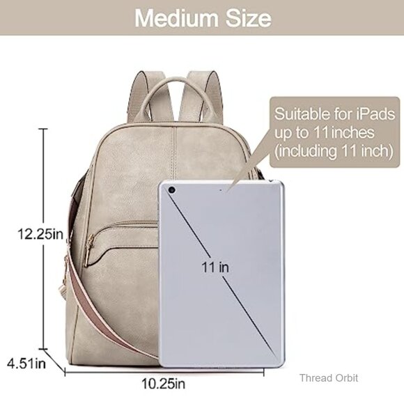 Small Vegan Leather Backpack Purse Convertible Daypack Travel Work main image 4